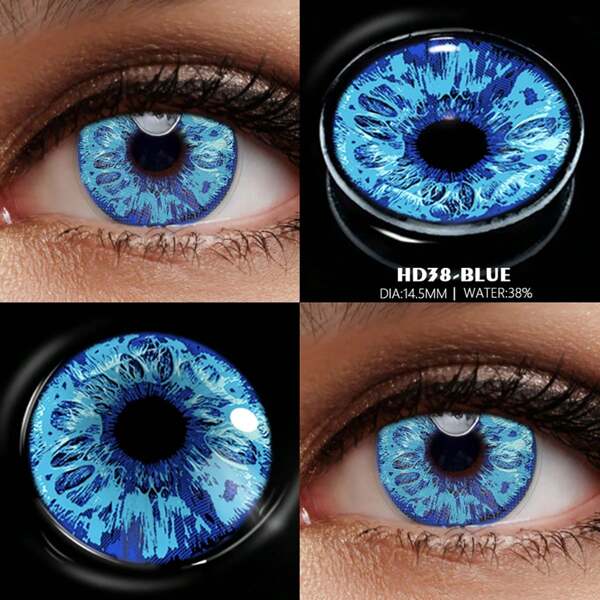 EYESHARE 1 Pair HD38 Cosplay Contact Lenses Blue Eye Lenses Makeup14.5mm Yearly Use Halloween Costume Cosplay