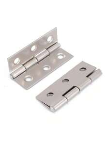 3pcs 304 Stainless Steel Flat Open Hinge For Cabinet Doors And Windows, Mute Folding Hinge - Silver - View 5