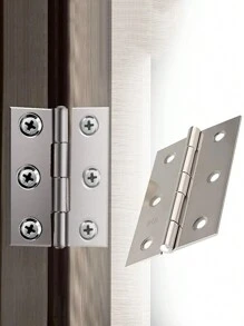 3pcs 304 Stainless Steel Flat Open Hinge For Cabinet Doors And Windows, Mute Folding Hinge - Silver - View 2