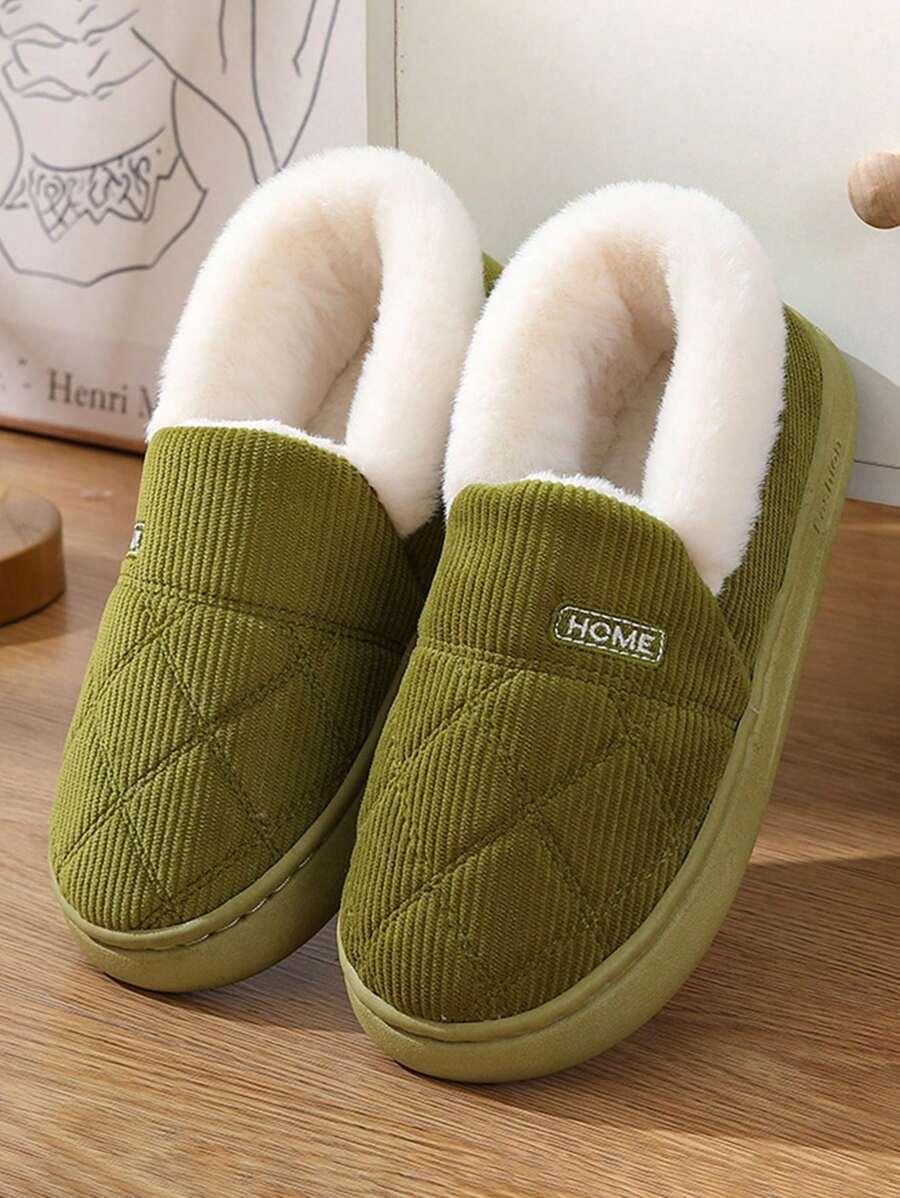 全新秋冬厚底保暖拖鞋女居家室內防滑毛絨情侶月子鞋男外穿本產品配有 2 個鞋底,隨機出貨。請以實際收據為準。 - 綠色 - 查看 1