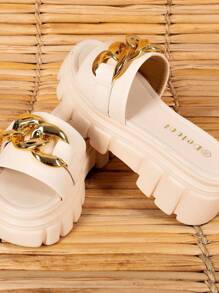 Women Platforms & Wedge Sandals - Apricot - View 3