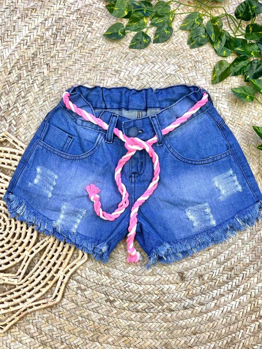 Tween Girls Denim Shorts - Lavado ligero - Ver 1
