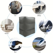 Gối kê chân ngủ bằng nhựa PVC Gối tựa trên máy bay Gối xe buýt du lịch bơm hơi Gối tựa chân, có thể gập lại, tiện lợi, nâng cấp sự thoải mái khi đi du lịch của bạn, có thể điều chỉnh độ cao, dành cho phụ nữ, dành cho nam giới, dành cho học sinh Gối tựa chân cho du lịch Phụ kiện du lịch Trở lại trường học Đồ ngủ tập thể thiết yếu Chân Võng Gác Chân - Màu xám đen - Xem 5