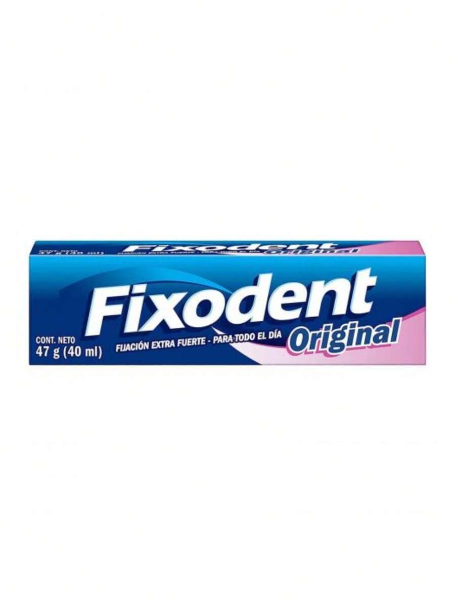 Fixodent original pegamento para dentaduras fijación extra fuerte 40 ml - Azul Marino - Ver 1