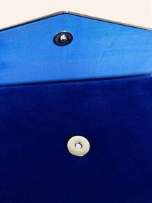 SIIZA錢包和手提包信封晚宴手包斜挎包經典婚禮派對女士肩袋 - 藏蓝色 - 查看 8