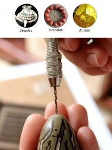 9*1.4cm+0.5-2.0mm10 件迷你微型鋁手電筒鑽帶無鑰匙卡盤 +10x 合金鋼麻花鑽旋轉工具木材鑽孔 - 黑色 - 查看 4