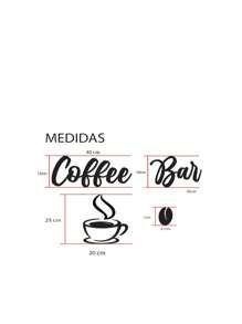 Letrero decorativo Coffee Bar en madera Mdf 3d /corte laser