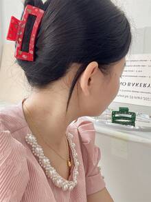 4入組女士節日用長形聖誕髮夾,具有可愛和個性的聖誕老人,星星,雪花,嘉年華元素,適用於日常穿著,工作,派對,旅行 - 彩色 - 查看 3