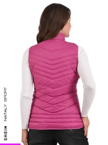 Chaleco Rojo para Mujer con Forro - Rosa - Ver 4