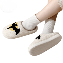 2023全新萬聖節/聖誕節卡通蝙蝠設計溫暖的冬季拖鞋,男女情侶居家室內拖鞋,男女拖鞋