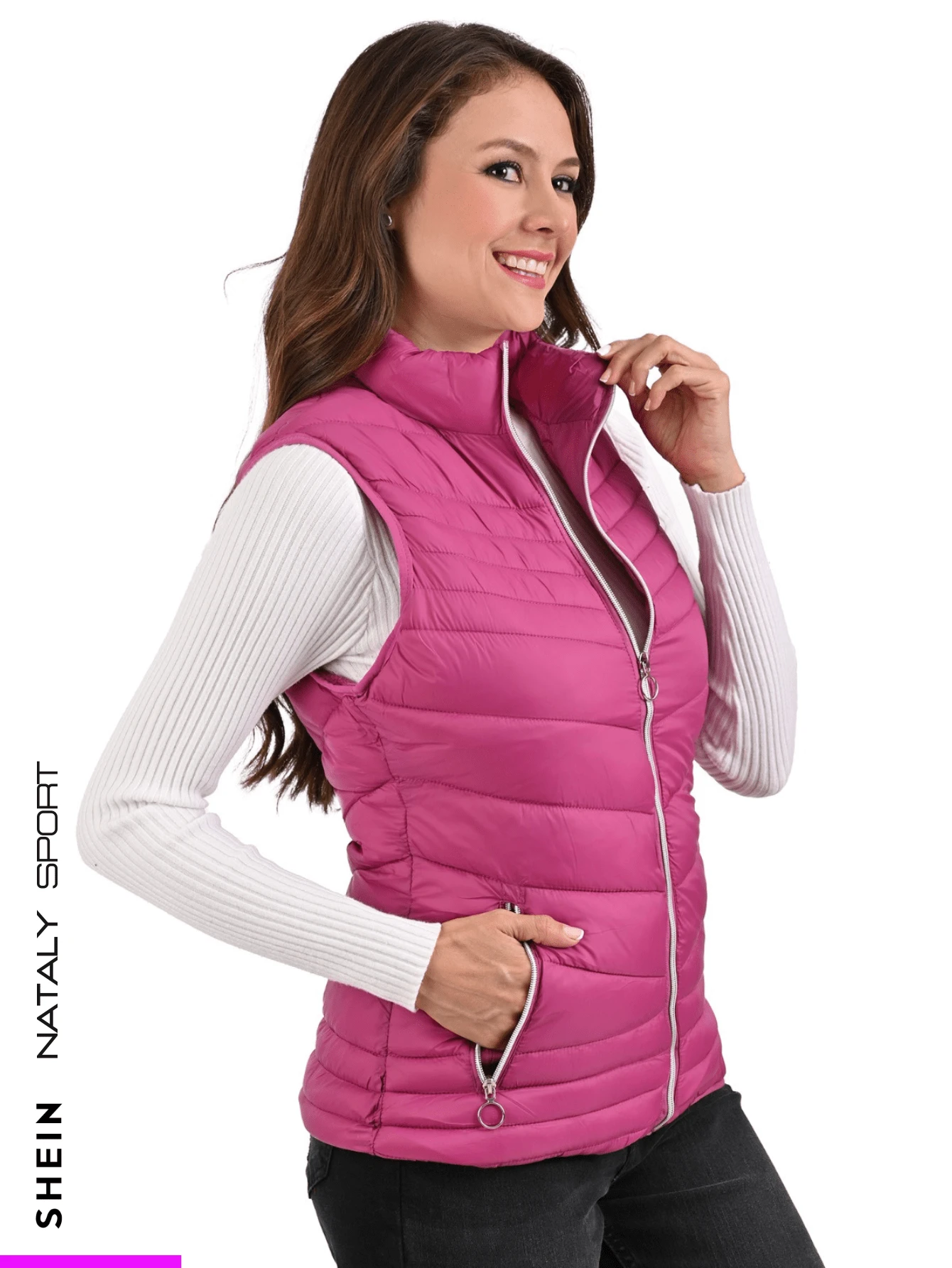 Chaleco Rojo para Mujer con Forro - Rosa - Ver 1