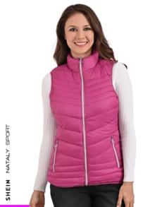 Chaleco Rojo para Mujer con Forro - Rosa - Ver 2