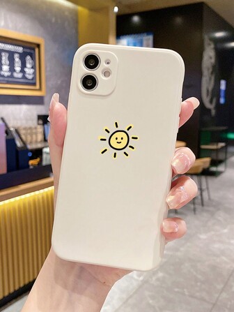 1 件简约太阳能饼干色复古白色平边哑光手机壳适用于 Apple/Redmi/VIVO/OPPO A16