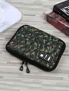 1個手機充電線收納袋,旅行防水數字配件組織包,可存放耳機、usb、充電寶