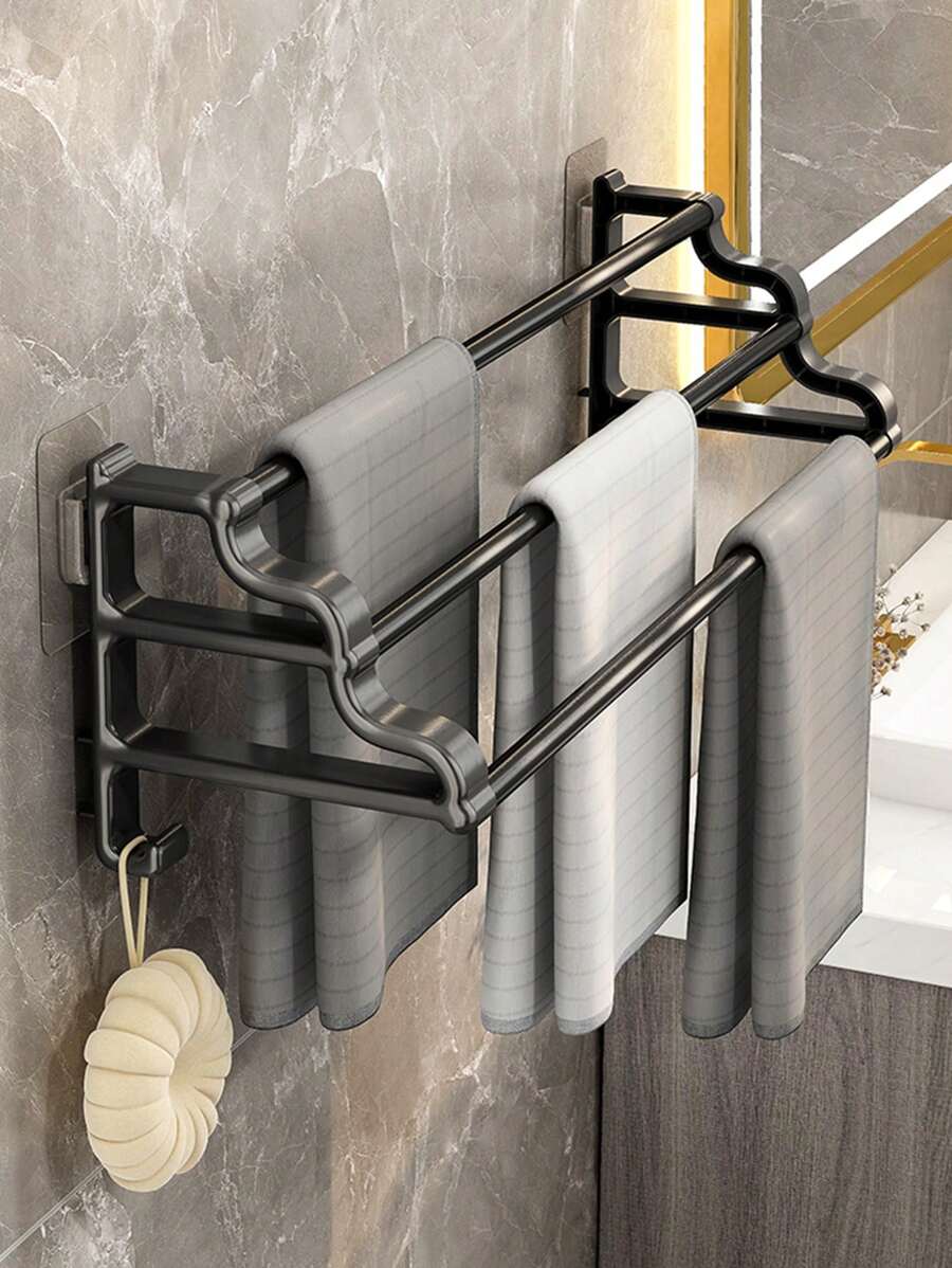 Estante de toalla 40cm tres niveles - Negro - Ver 1