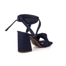Women Heeled Sandals - 寶藍色 - 查看 3