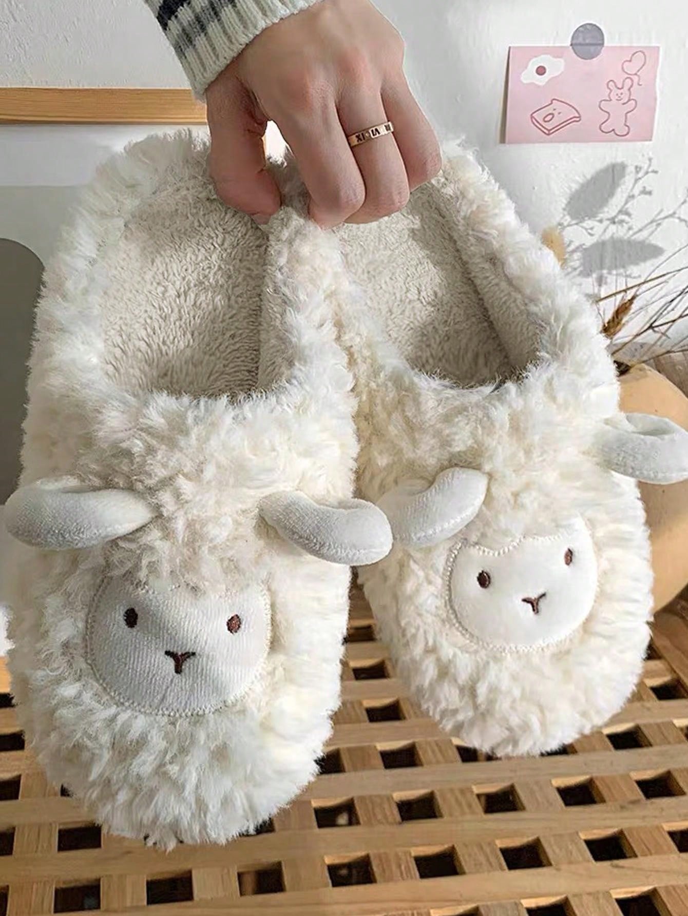 Plüsch Hausschuhe Mit Schleife - Kuschelig Warm Für Kalte Tage