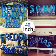 40 Inch Large Blue Letter Balloon Big Size Jumbo Mylar Foil Helium Balloon For Birthday Party Celebration Decorations, Alphabet A B C D E F G H I J K L M N O P Q R S T U V W X Y Z Graduation Season New Year's Anniversary Decor