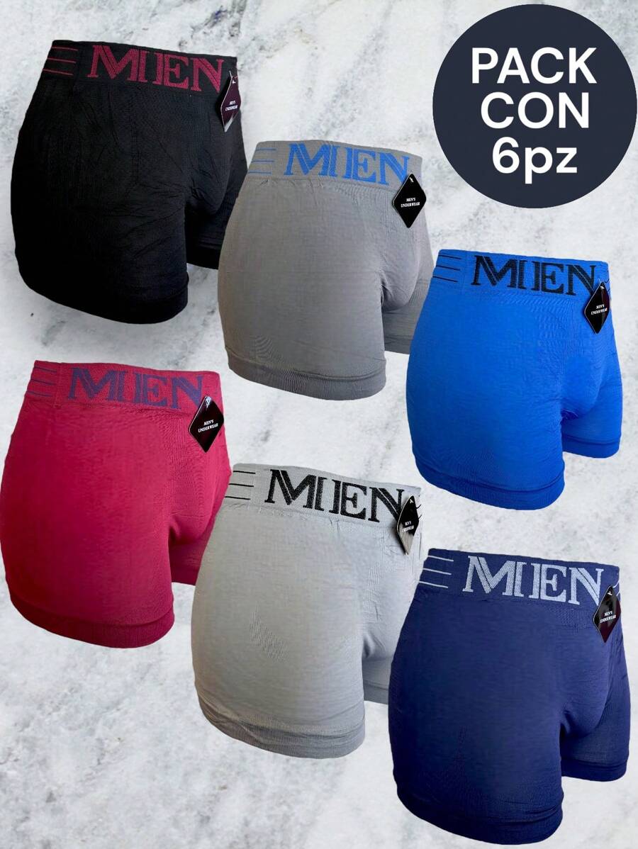 6 PIEZAS BÓXER MICROFIBRA PARA CABALLERO - Granate - Ver 1