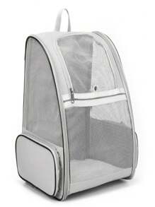 1pc New Cat & Dog Backpack, Portable Breathable Mesh Double Shoulder Pet Carrier Bag, Foldable Storage, Large Capacity