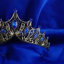 1頂婚禮皇冠藍色時尚配件,生日禮物女士禮帽,派對慶祝頭饰