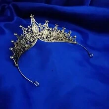 1頂婚禮皇冠藍色時尚配件,生日禮物女士禮帽,派對慶祝頭饰