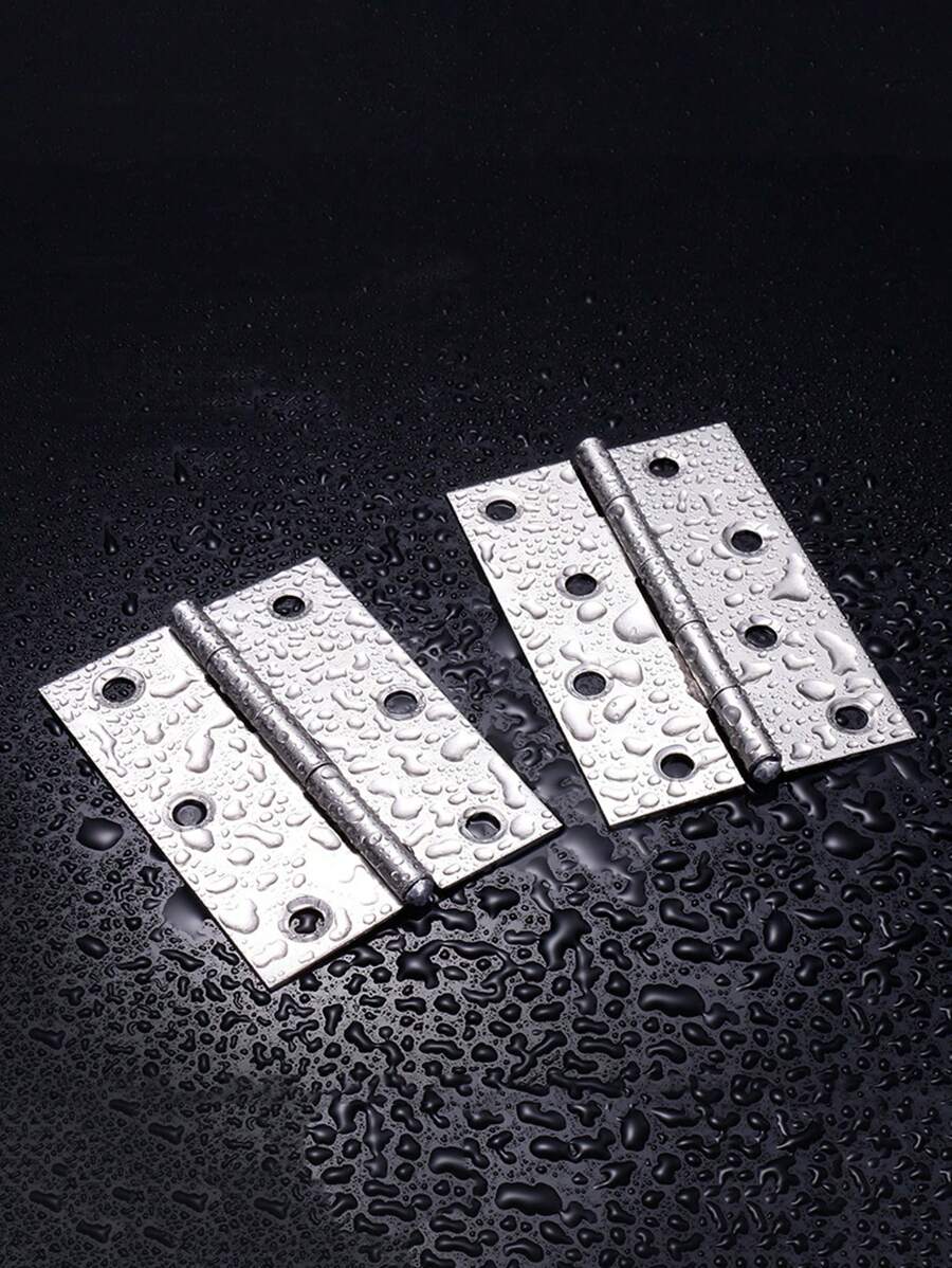 3pcs 304 Stainless Steel Flat Open Hinge For Cabinet Doors And Windows, Mute Folding Hinge - Silver - View 1