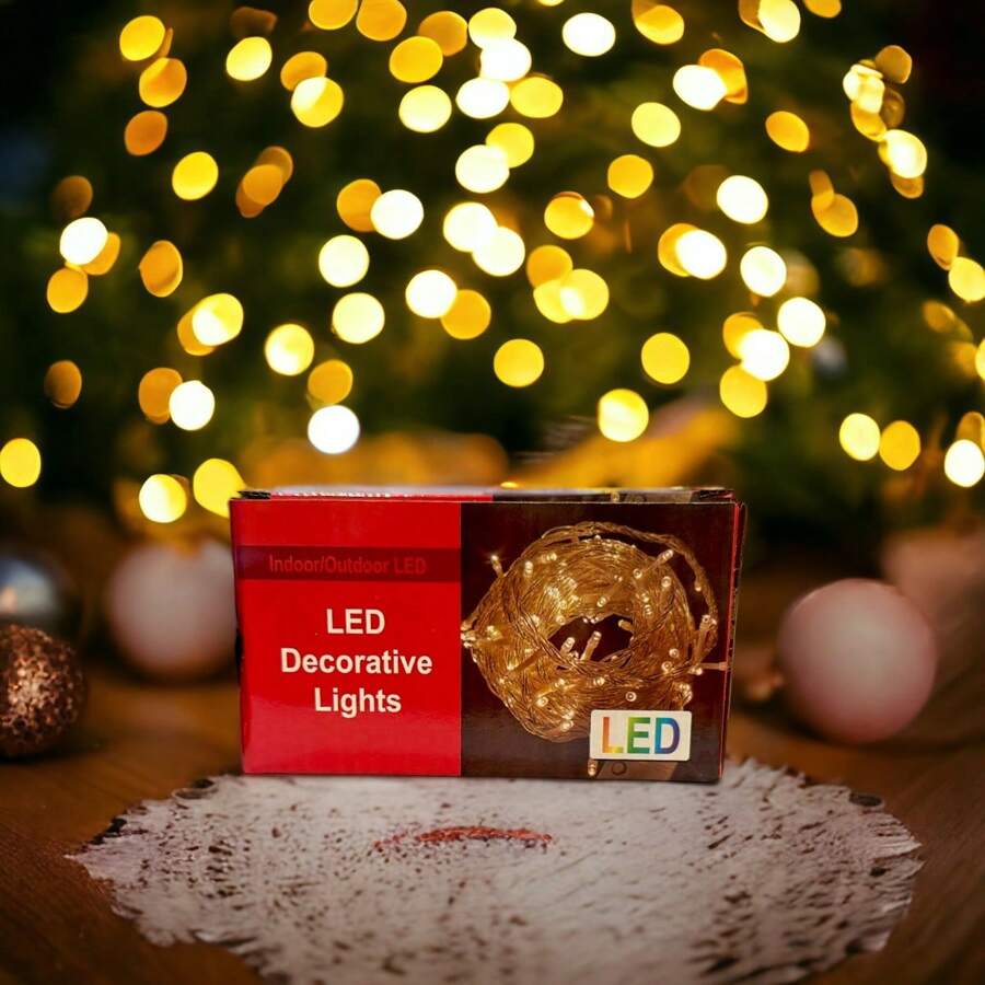 Luces Navideñas Serie Navidad 100 Led Colores 10 M 8 Modos Diferentes Colores - Amarillo - Ver 1