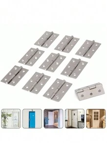 3pcs 304 Stainless Steel Flat Open Hinge For Cabinet Doors And Windows, Mute Folding Hinge - Silver - View 7