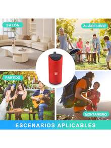 Bocina Portátil Bluetooth Recargable USB Auxiliar Sd - Rojo - Ver 7