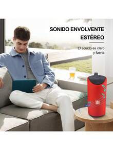 Bocina Portátil Bluetooth Recargable USB Auxiliar Sd - Rojo - Ver 6