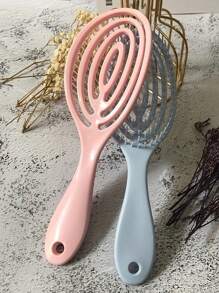 髮梳,按摩造型,防靜電中空設計,配有彎曲手柄 - 藍色 - 查看 4