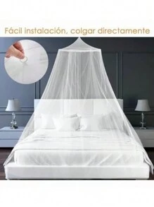 2 pcs Cúpula Mosquitera de Gasa - Elegante Mosquitero Cama y Mosquitera para Cama, Pabellón para Cama, Mosquiteros Pabellones con Pabellón Mosquitero, Pabellones Cama Ideales, Mosquiteras, Malla & Tela Mosquitera, Protección y Decoración Ambiental - Blanco - Ver 3
