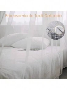 2 pcs Cúpula Mosquitera de Gasa - Elegante Mosquitero Cama y Mosquitera para Cama, Pabellón para Cama, Mosquiteros Pabellones con Pabellón Mosquitero, Pabellones Cama Ideales, Mosquiteras, Malla & Tela Mosquitera, Protección y Decoración Ambiental - Blanco - Ver 9