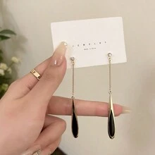 1對古董風法式鈷藍水晶舞會耳環,適用於女性 - 藍色水滴水晶 - 查看 7