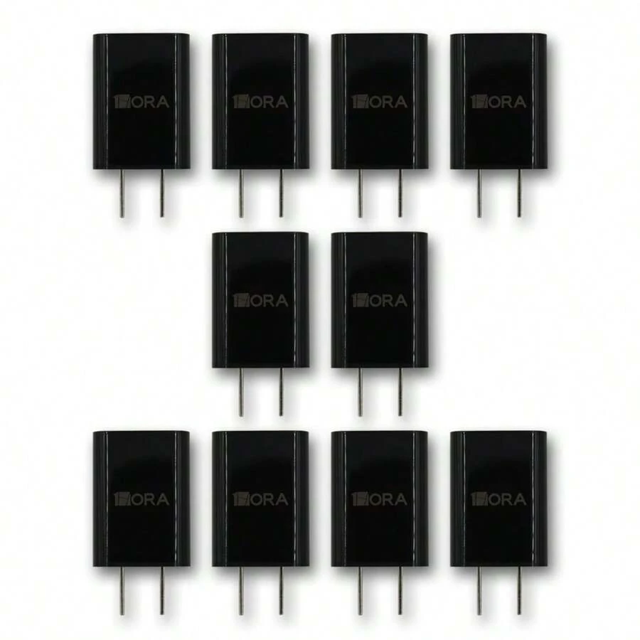 1HOUR Combo Of 10 Pieces Economical Charger Cube - Black - View 1