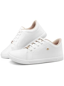 Tênis Casual Branco Feminino Sandália Papete Strass Brilhante + BolsaTransversal