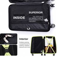 Travelhouse 3 Pieces Hardshell Luggage Set, Double Spinner Wheels Hardcase Lightweight Dopamine Color Suitcase Set With TSA Lock, 20"24"28" - Màu xanh lợt - Xem 4