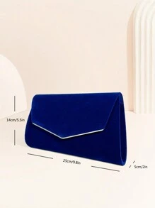 SIIZA錢包和手提包信封晚宴手包斜挎包經典婚禮派對女士肩袋 - 藏蓝色 - 查看 5