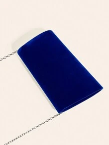 SIIZA錢包和手提包信封晚宴手包斜挎包經典婚禮派對女士肩袋 - 藏蓝色 - 查看 3