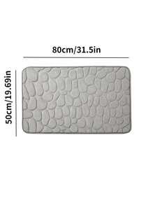 1 Pieza Alfombra De Baño Con Relieve De Piedra, Alfombra De Espuma De Memoria, Antideslizante, Secado Rápido, Lavable Y Espesa Para La Ducha - Camel - Ver 5