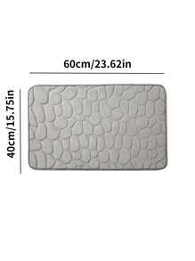 1 Pieza Alfombra De Baño Con Relieve De Piedra, Alfombra De Espuma De Memoria, Antideslizante, Secado Rápido, Lavable Y Espesa Para La Ducha - Camel - Ver 4