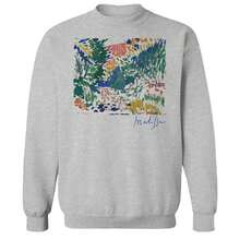 Fine Art Matisse Landscape Graphic Unisex Cotton Pullover Sweatshirt - Màu Xám nhạt - Xem 3