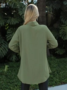 Women Blouses - xanh quân đội - Xem 4