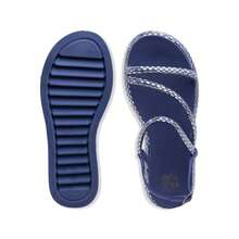 Women Flat Sandals - Màu xanh lam - Xem 3