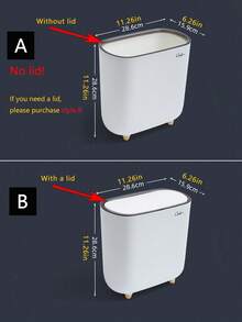 Sleek & Modern Press-Top Bathroom Trash Can | Large, Odor-Free, No Electricity Needed – Perfect For Any Home - White - View 8