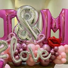 40英寸大号粉色字母气球,特大号铝箔氦气球,适合生日派对庆祝装饰,字母A B C D E F G H I J K L M N O P Q R S T U V W X Y Z,也适用于毕业典礼、新年、周年纪念日、圣诞节、情人节装饰。 - 粉色 - 查看 3