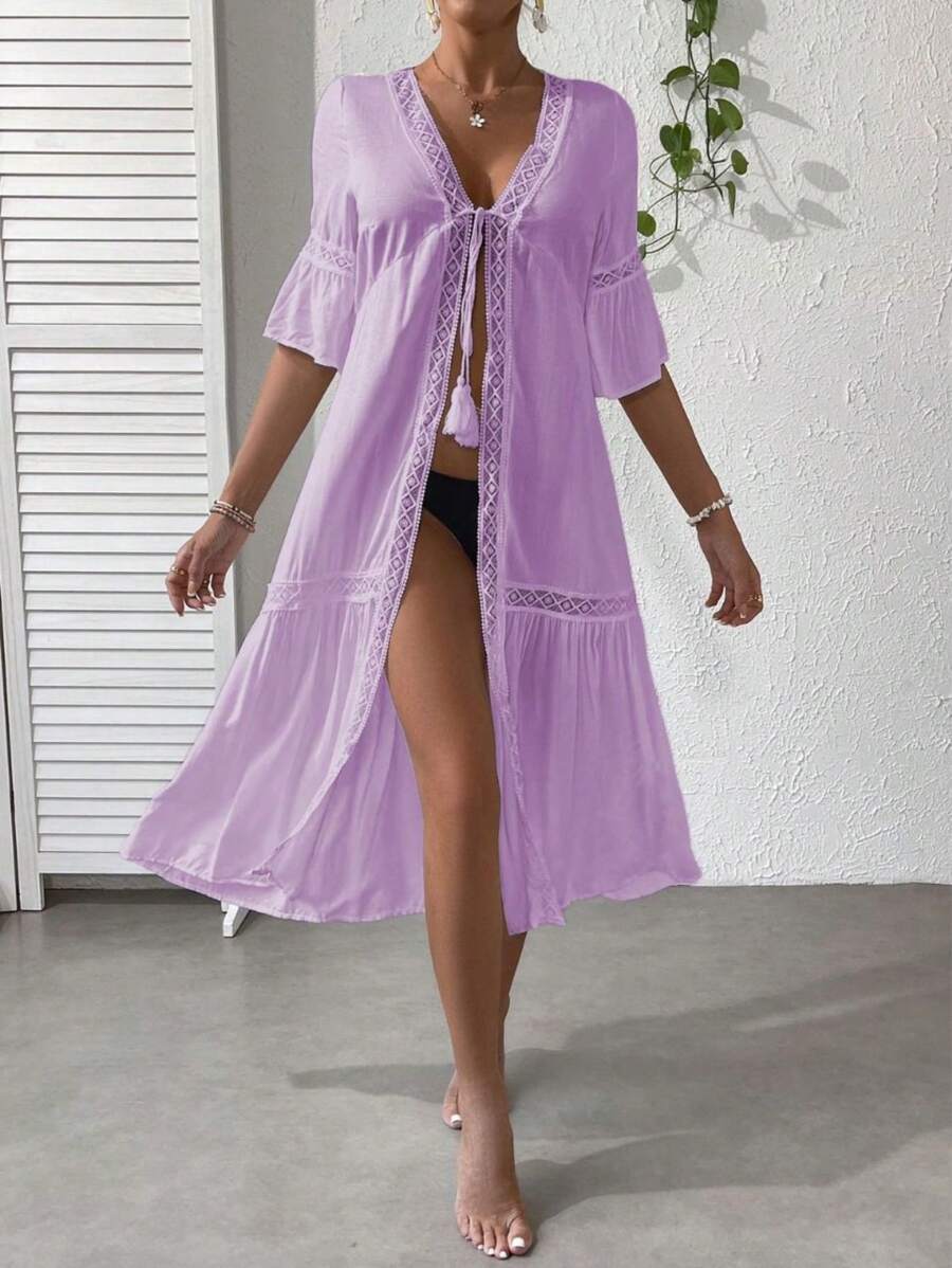 Women Kimonos - 紫丁香色 - 查看 1