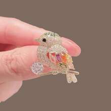 1pc Personalized Bird-Shaped Brooch Pin, Japanese Style, Lovely And Anti-Light Exposure, Colored Arrow Flower Accessory Suitable For Suits - bird brooch - View 6