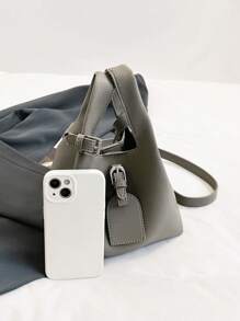 小众设计休闲百搭简约时尚 PU 纹理单肩斜跨包手提包、托特包、女士小钱包、高品质复古斜跨包